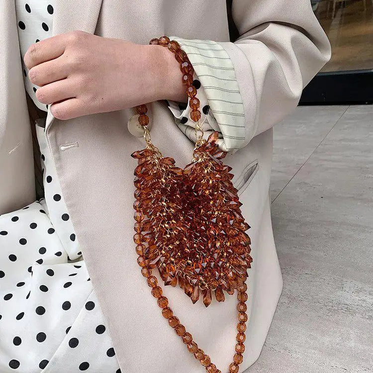 Beaded Handbag Sweet Bride's Handbag Fashion Dinner Bag Banquet Bag Women's Shoulder Bag