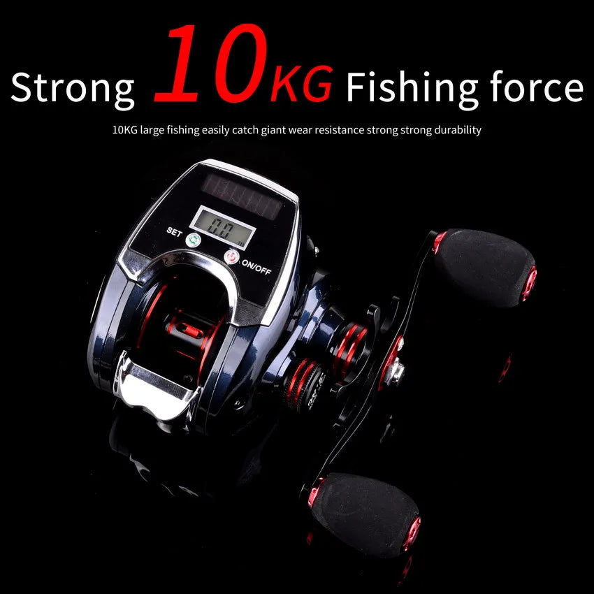 8.0:1 19+1BB Fishing Reel Left / Right Hand Low Profile Line Counter Fishing Tackle Gear with Digital Display Carretilha Pesca