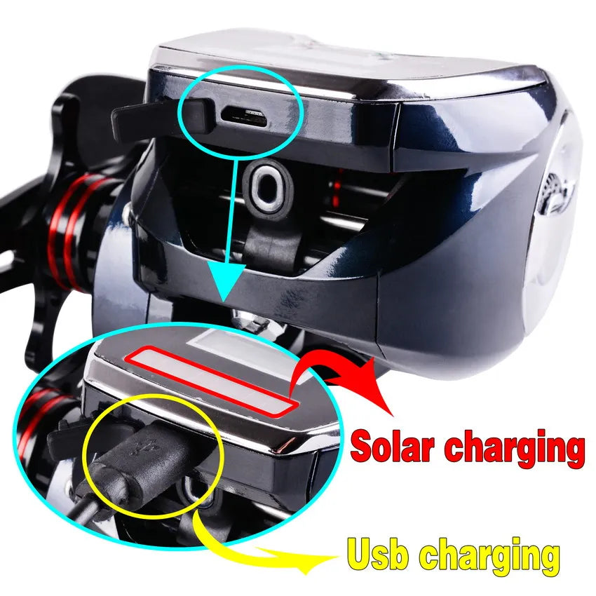 8.0:1 19+1BB Fishing Reel Left / Right Hand Low Profile Line Counter Fishing Tackle Gear with Digital Display Carretilha Pesca