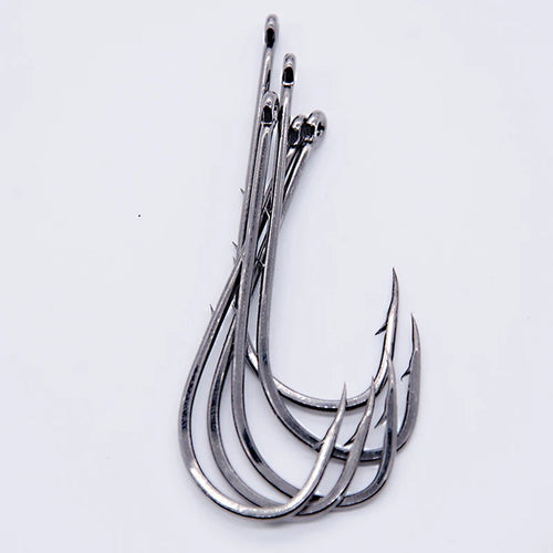 50pcs/lot Long Shank Fishing Hook For Fishing Live Bait With Double Bait Keeper Barbs High Carbon Steel With Anti-rust Fishhooks