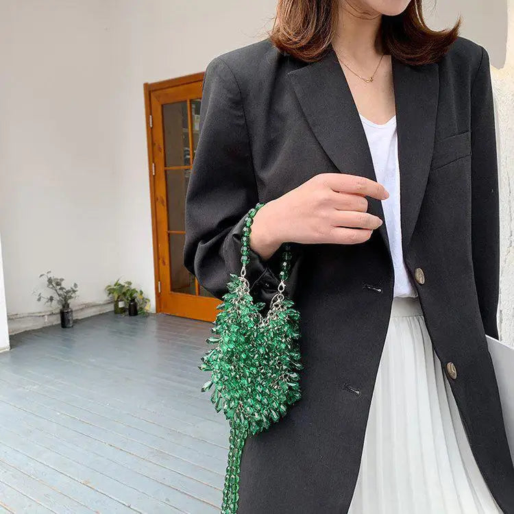 Beaded Handbag Sweet Bride's Handbag Fashion Dinner Bag Banquet Bag Women's Shoulder Bag