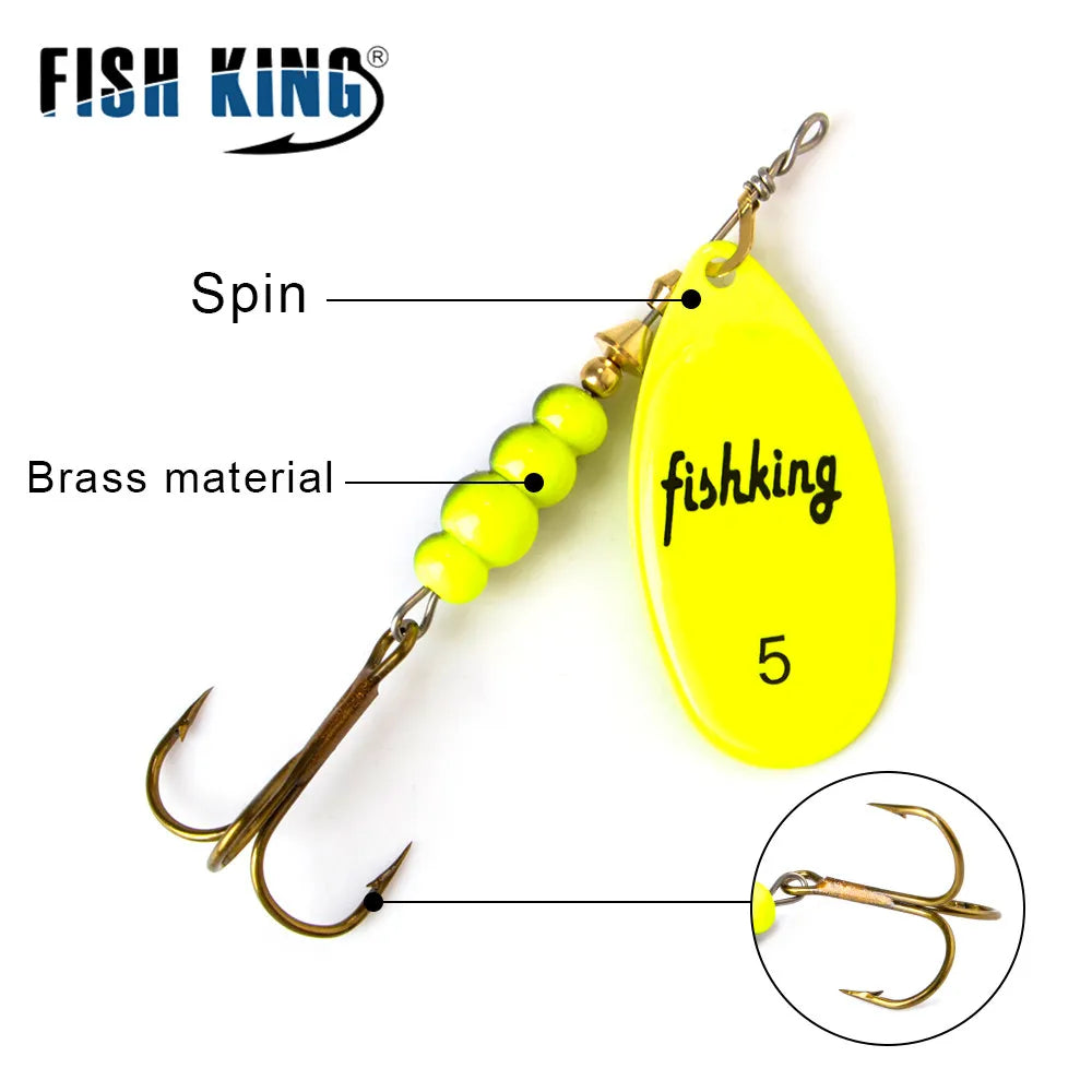 NGB Spinner Bait 3.9g 4.6g 7.4g 10.8g 15g Rotating Spinners Spoon Lures pike Metal With Treble Hooks Fishing Lure