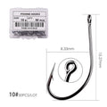 Fishing Tackle Lure Hooks Black Nickle Flattened Sharped Fishhooks Big Long Shank Off-set Fishing Hook Barbed Fishing Hooks