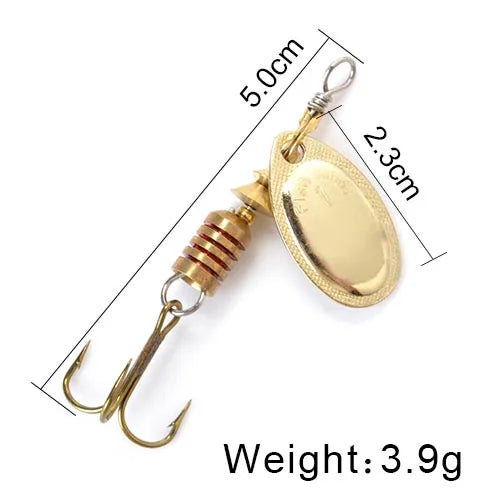 NGB Spinner Bait 3.9g 4.6g 7.4g 10.8g 15g Rotating Spinners Spoon Lures pike Metal With Treble Hooks Fishing Lure