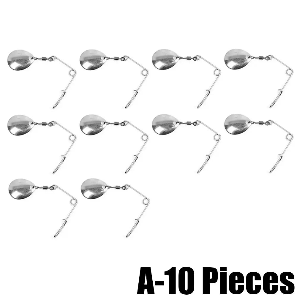 10pcs Vibration Spinner Bait Lures Tackle Barb Fishing Lures Spinner Fishing Lure Bait Spoon Bass Wire Bait Tool Accessories