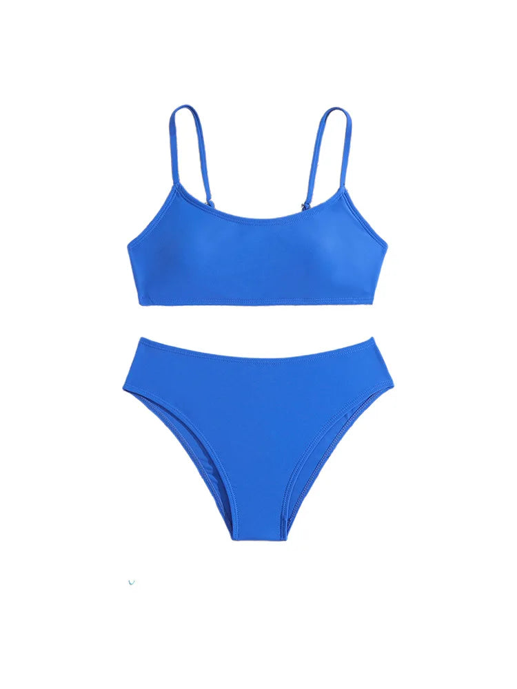 2025 Girl's Two Piece Swimsuit Big Kids Bathing Suits Girls Sport High Waist Bikini Set Bathing Suit Kids Bathing Swimsuit