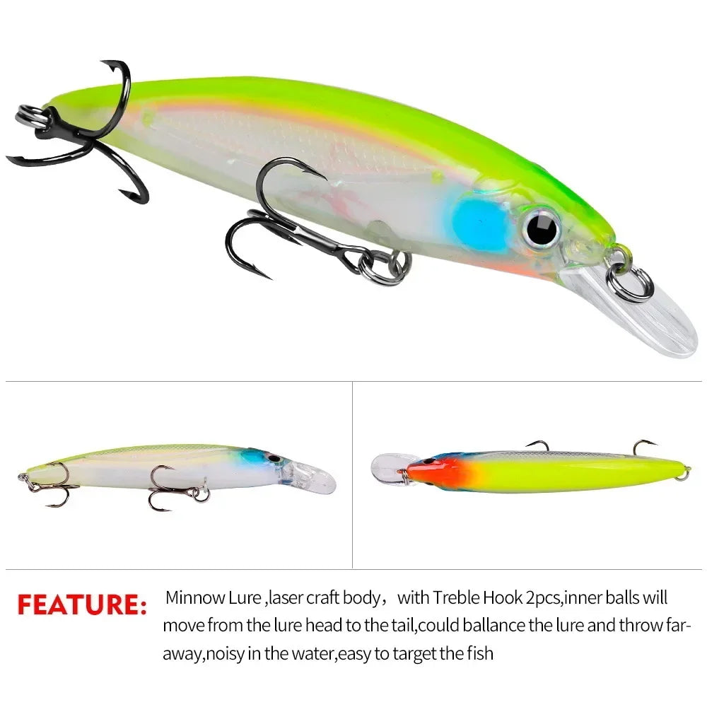 1pcs Bait Minnow 7g 14g 40g Luminous Bionic Fake Baits Plastic Hard Bait Fishing Bait Long Throw Floating Water Lure Swimbait