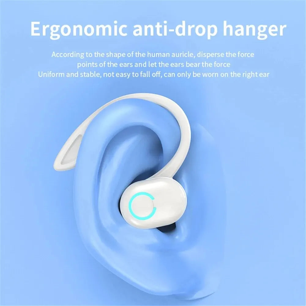 Wireless Ear Hook Earphones Single Mini Handsfree Headphones HIFI Bass Noise Cancelling Sport Headset with Mic For Mobile Phone