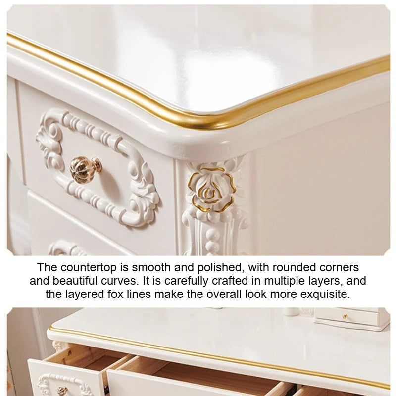 Makeup Vanity Dressing Table Dressers for Bedroom Makeup Vanity Desk Organizer Treasure Chest Girls Tocadores Comfortable Table