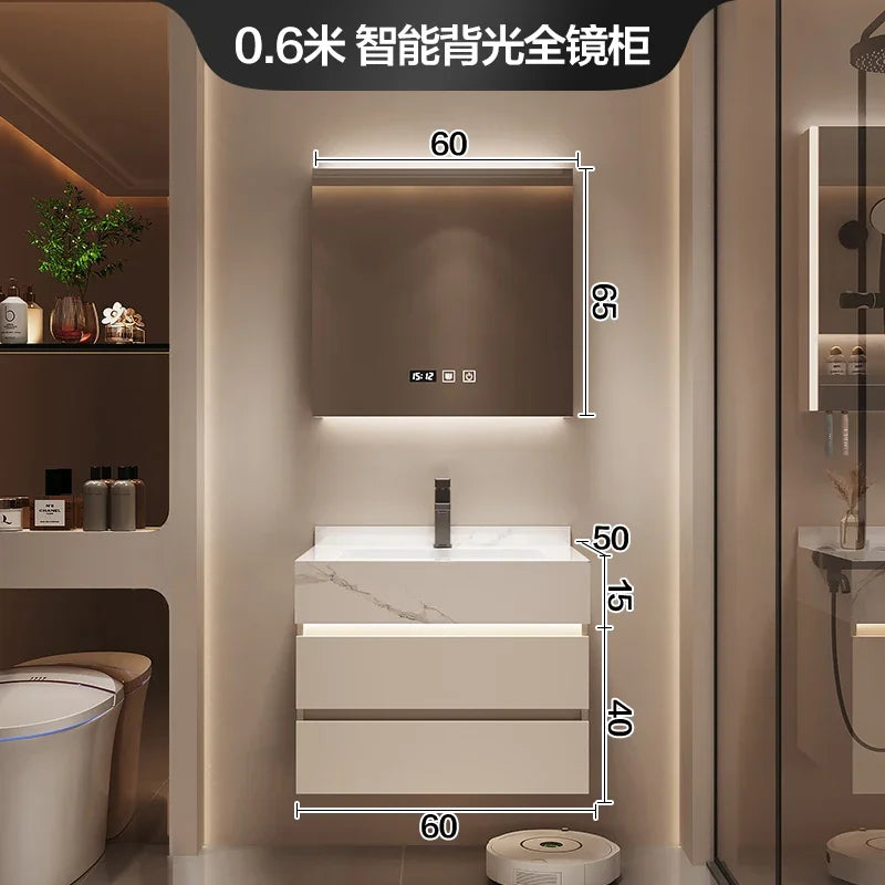 Partitions Storage Bathroom Cabinet Organizer Mirror Wall Shelves Accessories Toilet Cupboard Luxury Gabinete Home Furniture