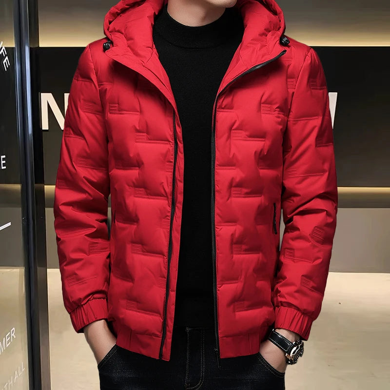 Mens Outdoor Winter Fishing Clothing Warm Cotton-padded Jacket Lightweight Down Jacket Short Hooded Casual Style Men Winter Down