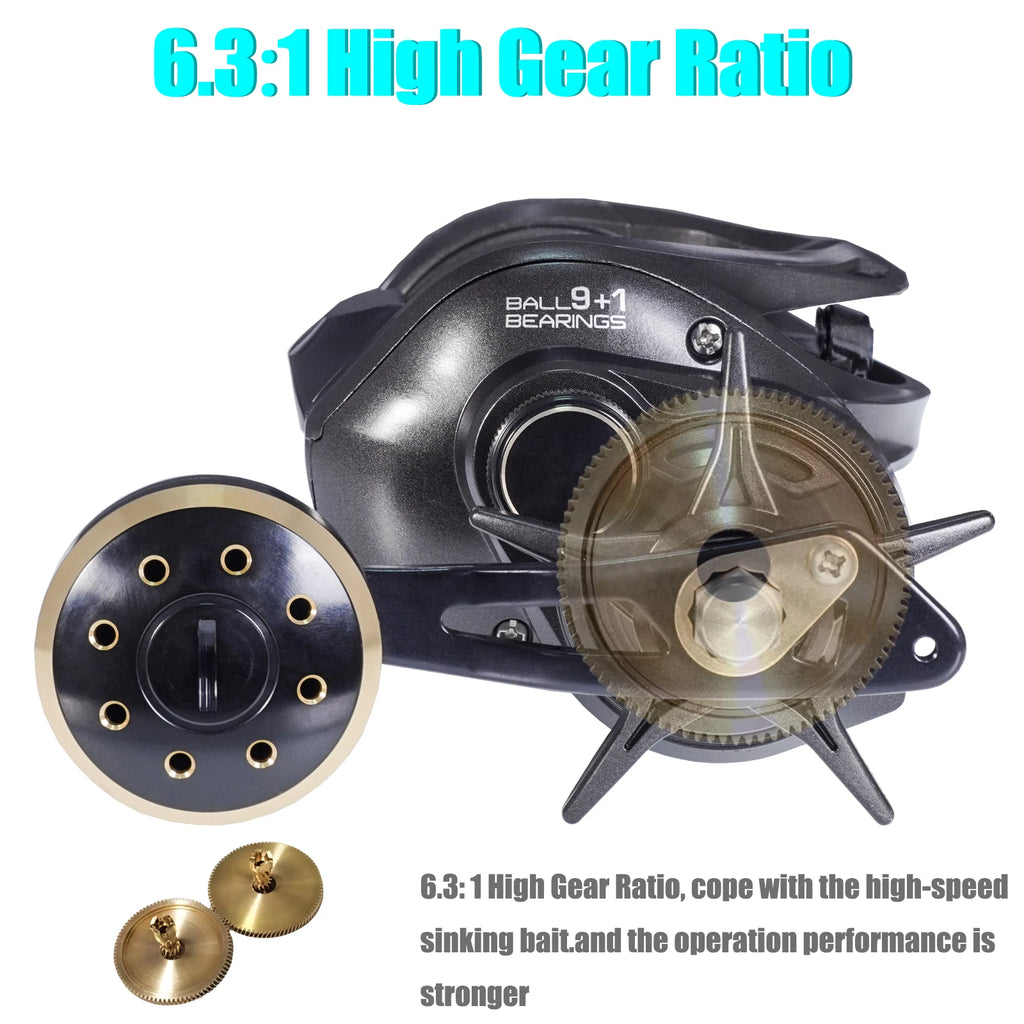 Big Baitcasting Reel Jigging Fishing Reels Saltwater Catfishing Trolling 6.3:1 15kg Drag Cast Drum Wheel Boat Moulinet Casting