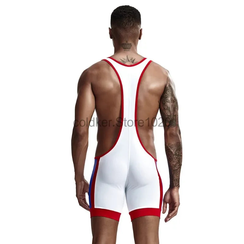 Men's Undershirts Sexy Slim Bodysuit Shaper Wrestling Singlets Jumpsuits Male Underwear Bodywear Sports Bodybuilding UNDERWEAR