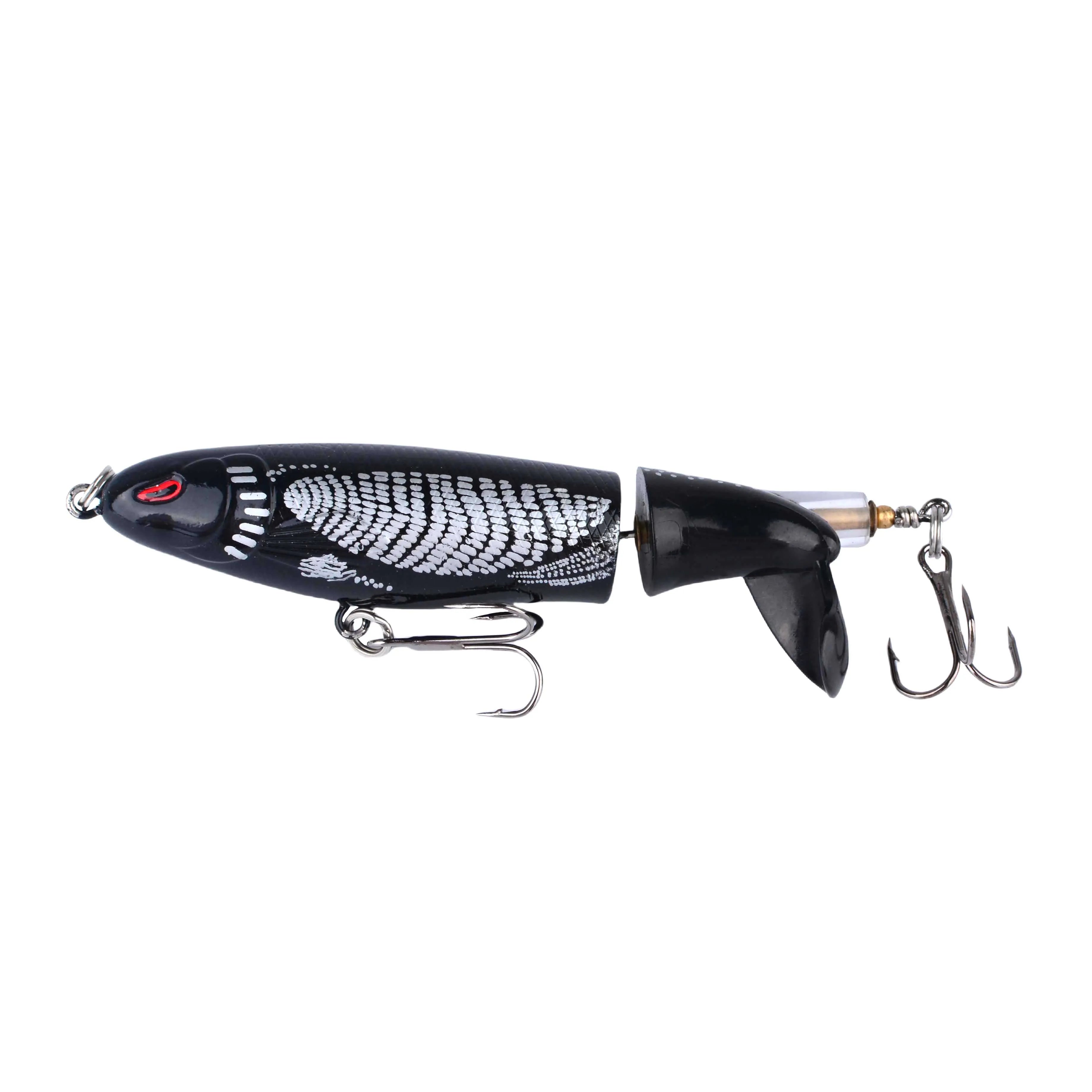1Pc Fishing Lures Whopper Popper Topwater Artificial Bait Hard Rotating Tail Fishing Tackle