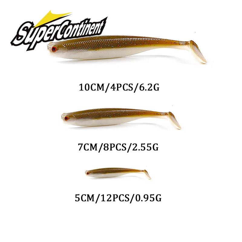 2022 Supercontinent ShadTeez 5cm/7cm/10cm Pike Zander Predator Fishing 3d eyes Soft lure Fishing lures