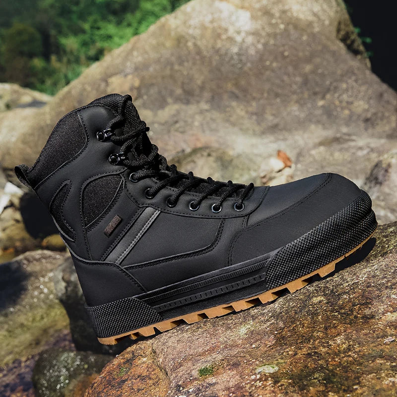 Men's Outdoor Hiking Tactical Boots Military Work Waterproof Work Safety Hunting Shoes Ankle Desert Boots Sports Climbing Shoes