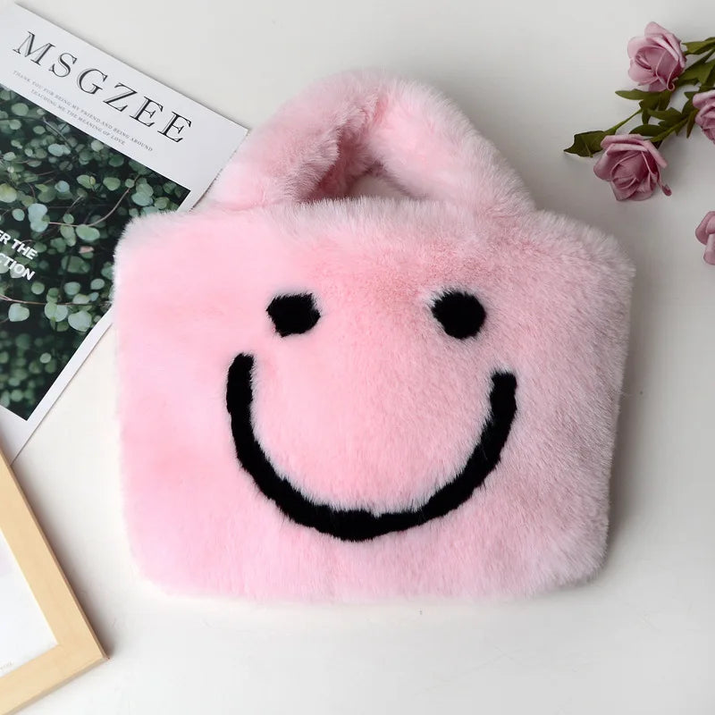 Woman Versatile Cute Soft Handbags Autumn And Winter Plush Shoulder Bag Messenger Bag Tote Bag Female Handbags Shopper Bag