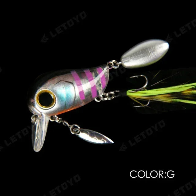 Topwater Crankbaits 8g Fishing Lures with Spinner Wobblers Rotating Glitter Artificial Hard Baits Freshwater Bass Lures Tackle