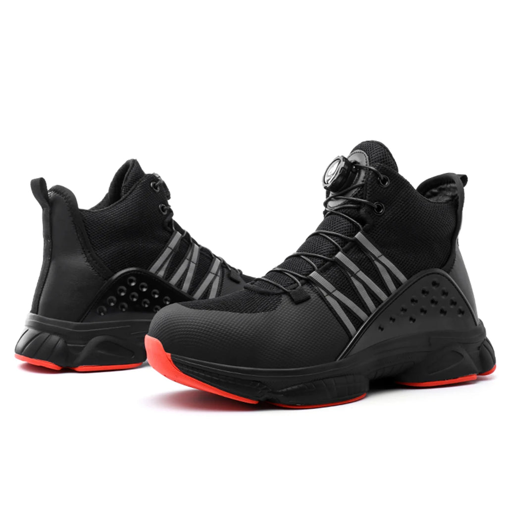 Men's Safety Boots Anti-smash Shoes Mens Hiking Boots Indestructible Casual Walking Shoes Slip Resistant Breathable Sneakers