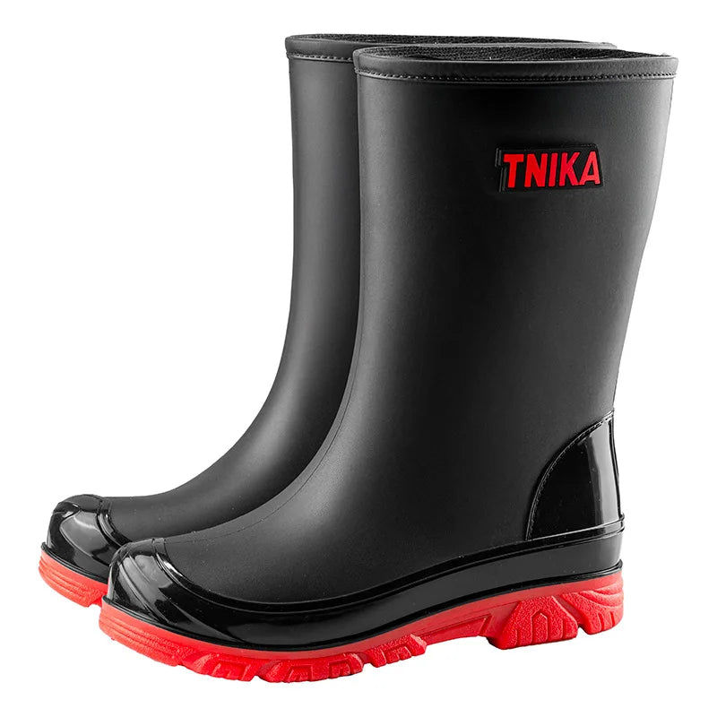 New Men Rain Shoes Boots Waterproof Rubber Shoes for Fishing Husband Work Safety Man Mid-Tube Rain Boots Non-Slip Water Footwear