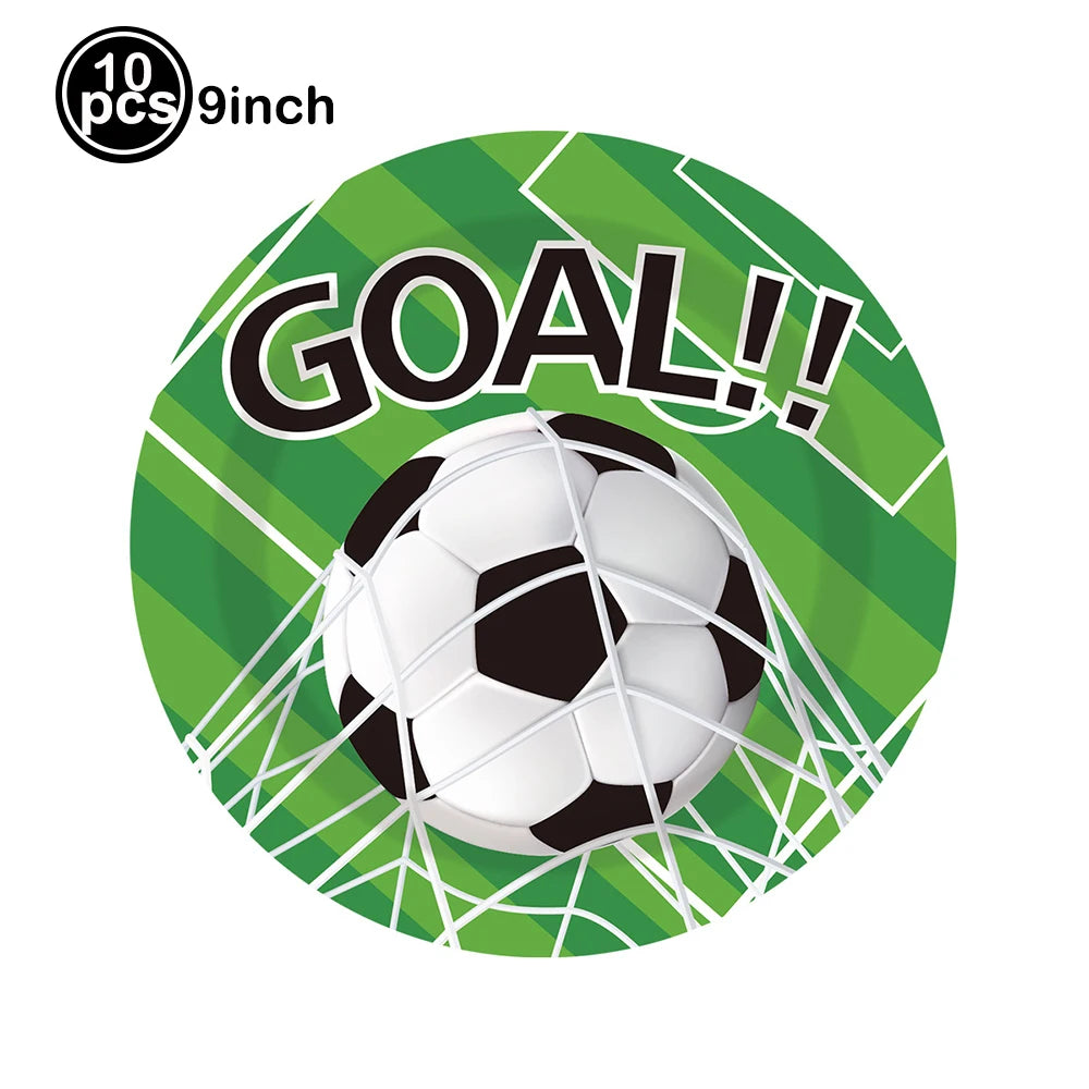 Soccer Party Disposable Tableware Paper Plates Cups Napkins Tablecloth Soccer Birthday Party Decoration