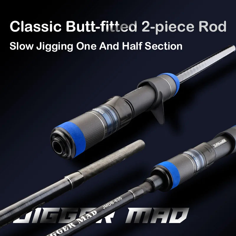 PURELURE Slow Jigging Rod 1.90M 6.35ft Solid Tip Salt water Spinning Baitcasting for Sea Fishing Rods Boat Fishing Rod
