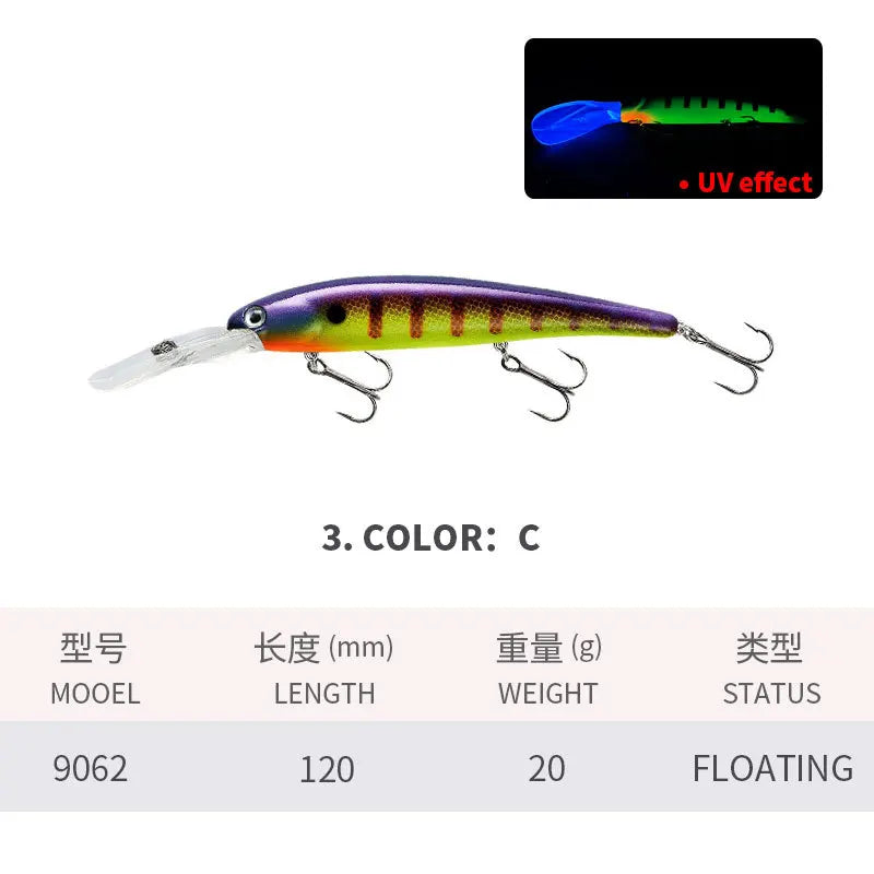 120MM 20G Minnow Fishing Lures Floating Wobbler Long Casting Artificial Hard Bait Trolling Jerkbait Depth 3-8M Fishing Supplies