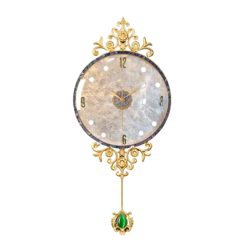 Brass Radio Wave Wall Clock Silent Modern Auto-Sync Timepiece for Bedroom 2024 Minimalist Living Room Decor