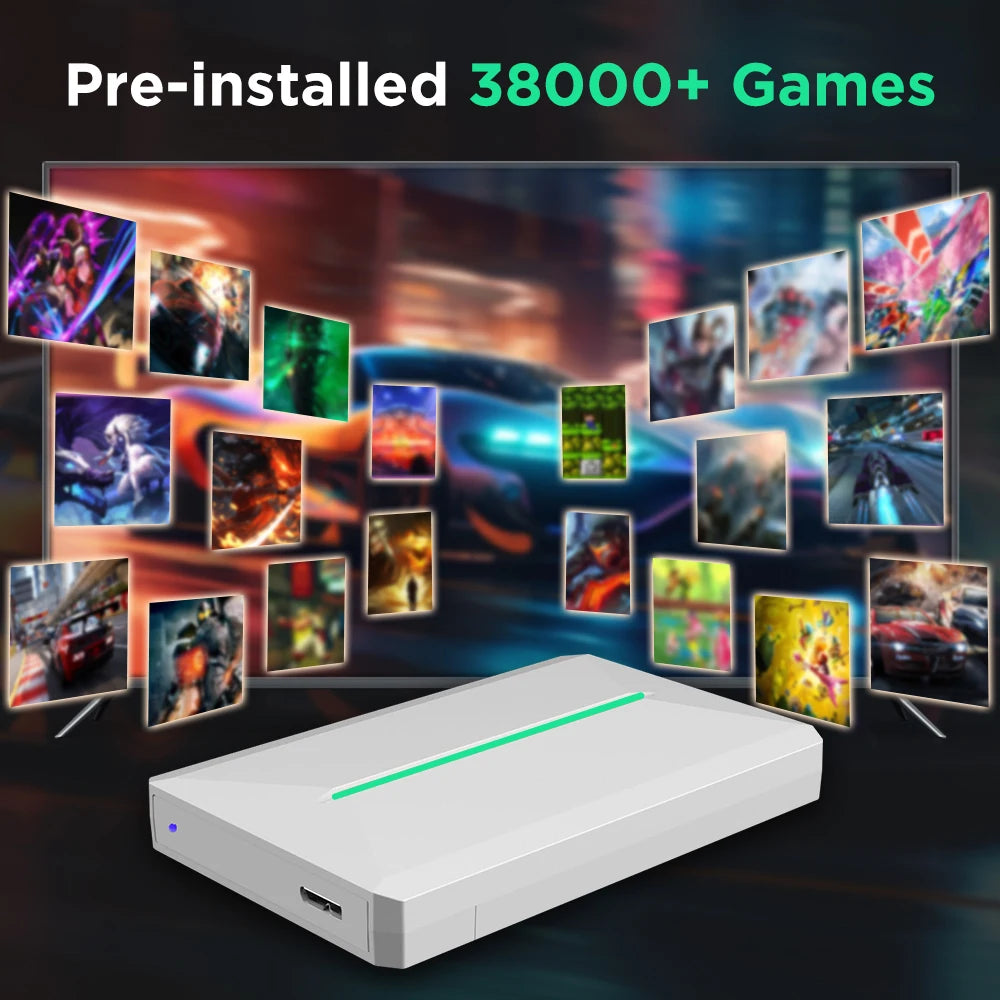 PC/Retro Game Consoles&Hard Drive For  PS3/PS2/PS1/Switch/Dreamcast/Saturn/WIIU With 38000+ Games&42 PC Games For WIN PC/Laptop