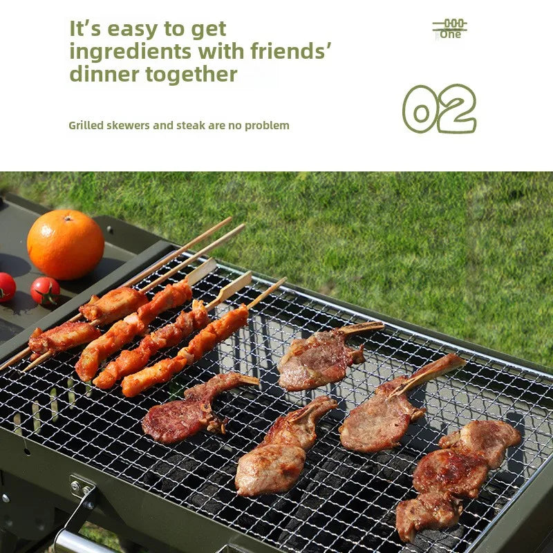 BBQ Grills Foldable Charcoal Grill Outdoor Camping Picnics Carbon Grills Butane/Propane Fuel Options
