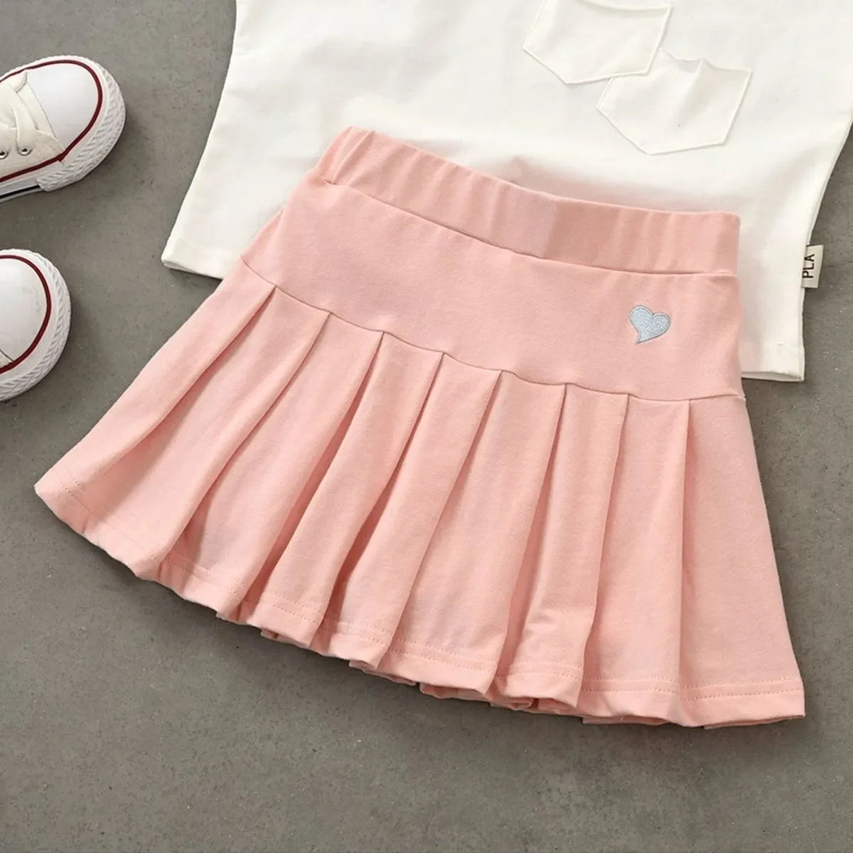 Kids Summer Dress with Safety Pants Thin Skirts for Girls New Pleated Skirt Pants Korean Student Uniform Skirts Back To School