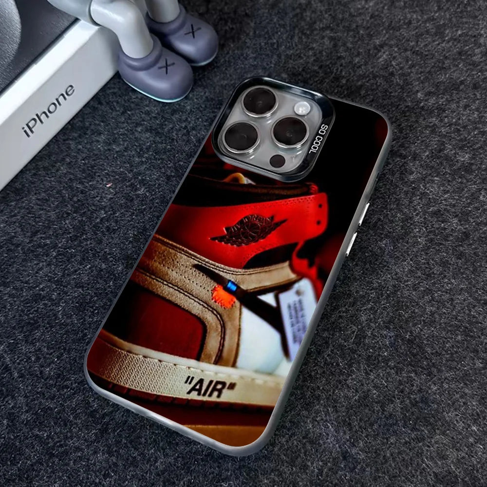 JORDAN 1 Designed And Sold By Phone Case IMD Color Silver Shell For IPhone 16 15 14 13 12 11 Pro Max Plus