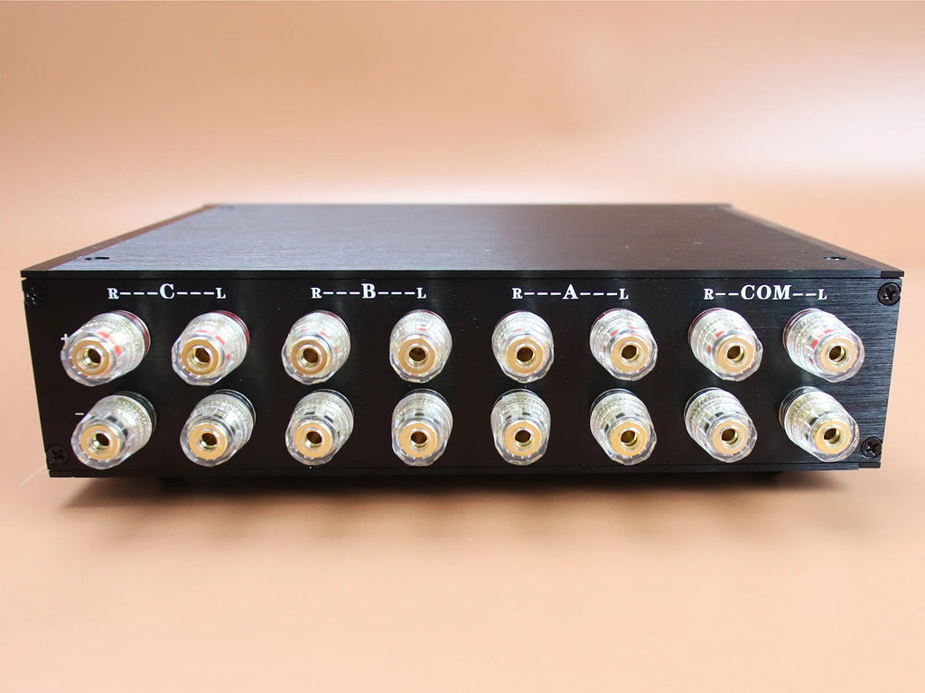 Speaker Amplifier Switcher Stereo Home Audio Selector Switch Box Banana Plug Silver Plated Audio Cable