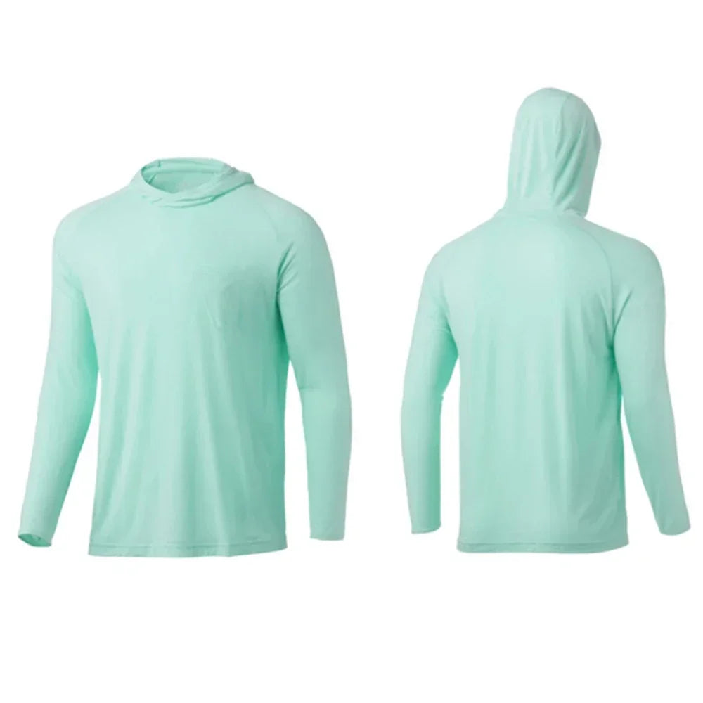 Huk Fishing Apparel Clothing Men Long Sleeve Fishing T-shirt Sun Protection Uv Breathable Hooded Angling Camisa De Pesca