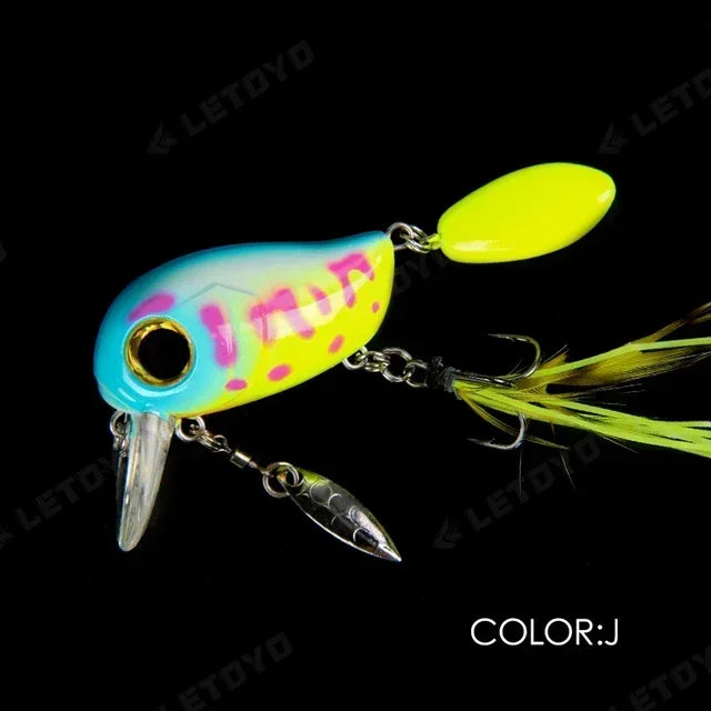 Topwater Crankbaits 8g Fishing Lures with Spinner Wobblers Rotating Glitter Artificial Hard Baits Freshwater Bass Lures Tackle