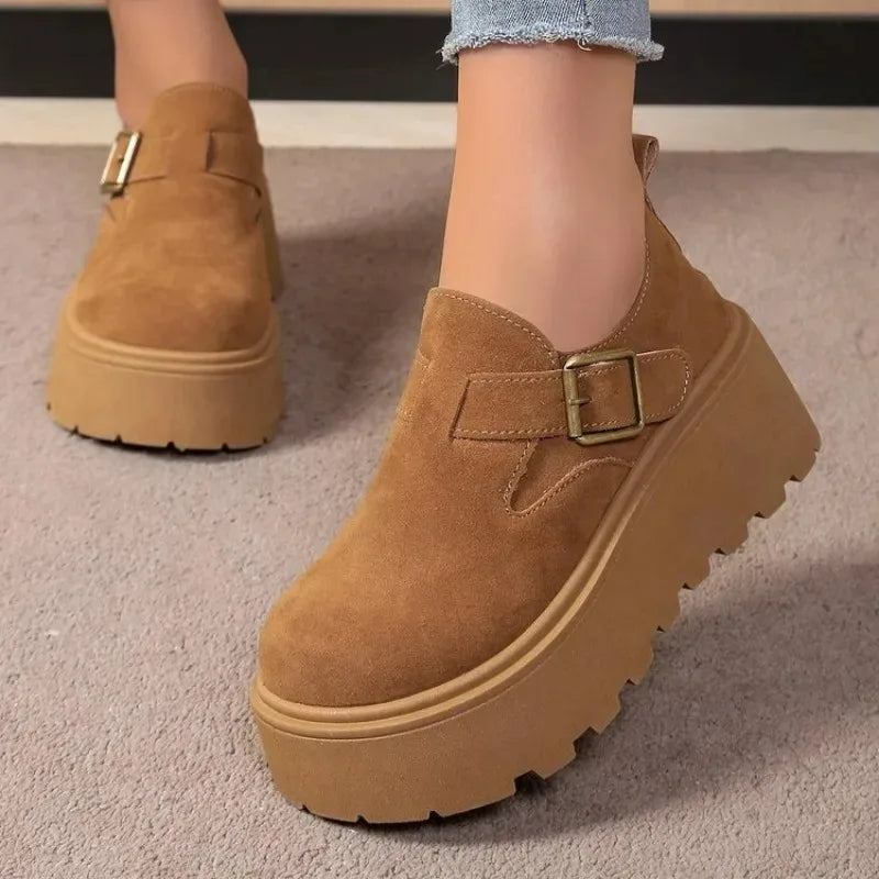 Women's Shoes Retro Suede Casual Shoe Fashion Platform Shoes Designer Womens Shoes Platform Vulcanized Footwear Zapatos De Mujer