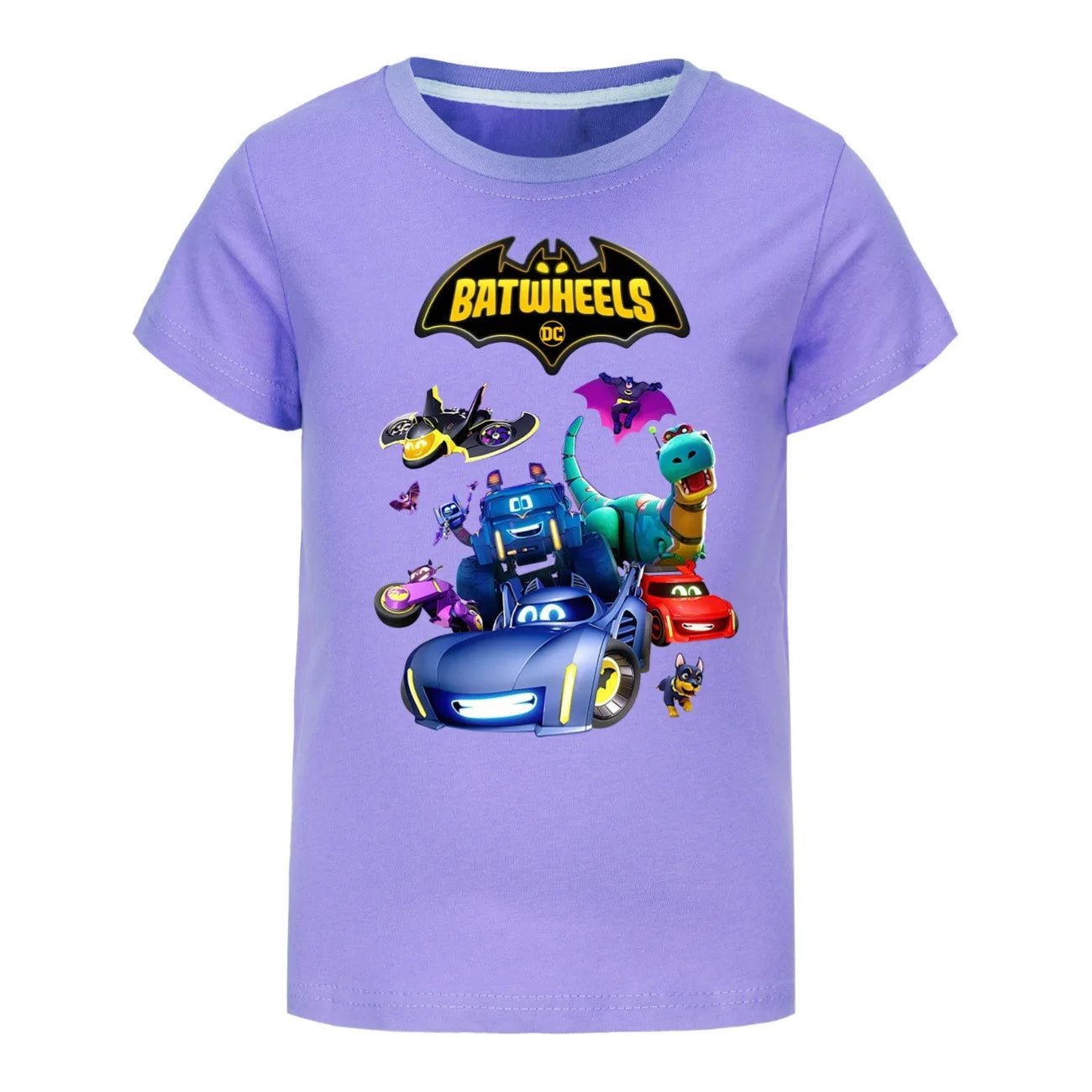 Funny Batwheels Short Sleeve Kids Clothing T-Shirts Summer Children Tops Cartoon Casual Tees Cotton Boys Girls Clothes3057