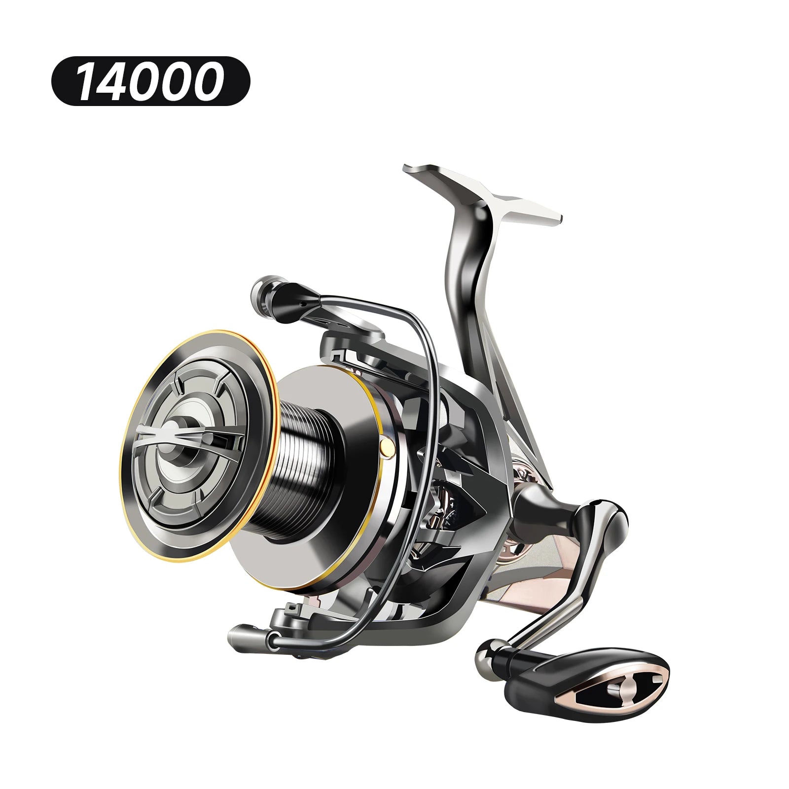 HAUT TON NGK 8000/9000/10000/12000/14000 Surfing Saltwater Spinning Fishing Reel 6+1BB 18kg/55lb Max Drag Anti-corrosion