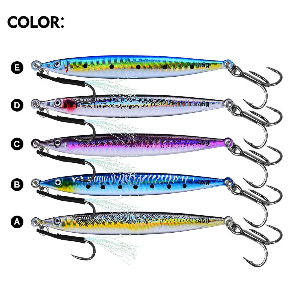 5pcs Highly Realistic 3D Printed Saltwater Fishing Lure with Enhanced Durability,14G/17G/21G/28G/35G/45G Artificial Bait Tackle
