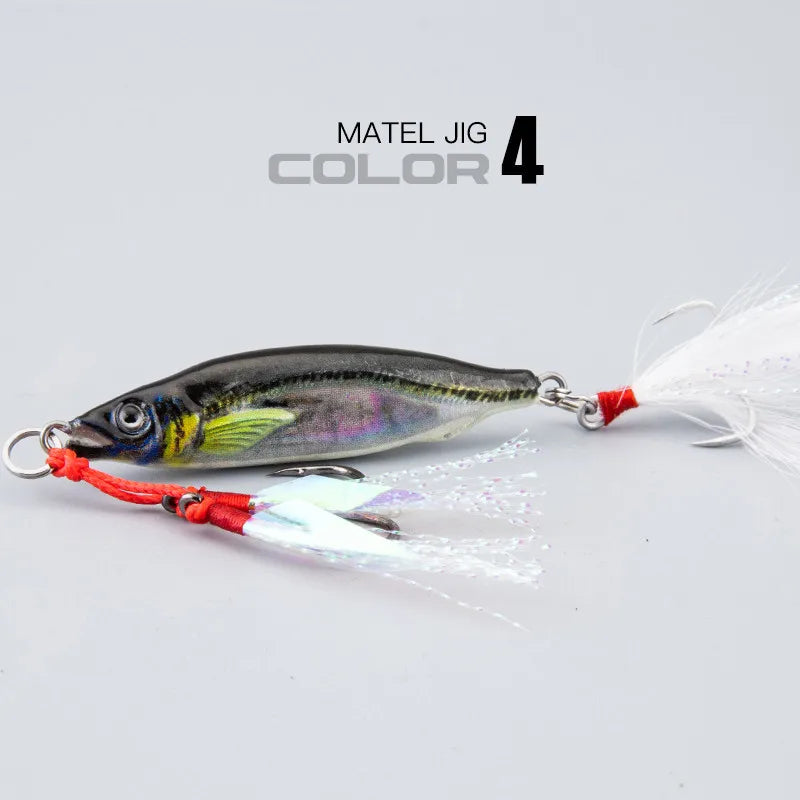 3D Printing Bass Fish 10g-80g Bait Tackle TroutShore Drag Cast Sea Fishing Tuna Slow Jigging Lure Saltwater Hook