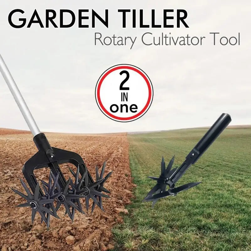 Weeding Digging Grass Turning Tool 2 In 1 Garden Rotary Tiller Lawn Ripper Land Aerator Gardening Tool Loose Soil Aerator