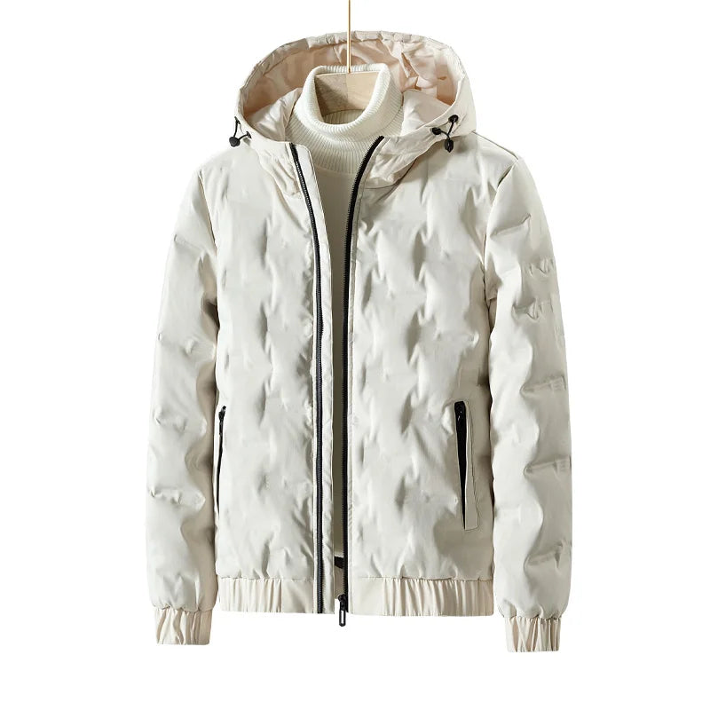 Mens Outdoor Winter Fishing Clothing Warm Cotton-padded Jacket Lightweight Down Jacket Short Hooded Casual Style Men Winter Down