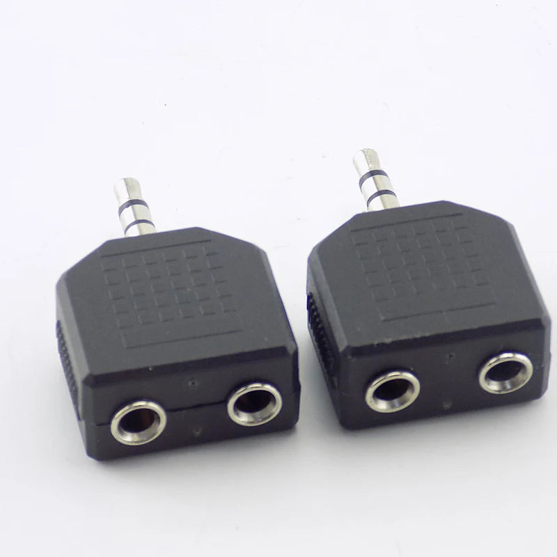 Stereo 3.5mm Audio Jack Male to Dual Female Double Earphone Headphone Y Splitter Adapter Plug DIY Converter