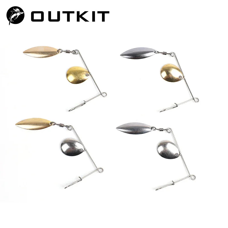 OUTKIT 5pcs 2.5g Spinner Fishing Lure Bait Spoon Swisher Buzzbait Bass Wire Bait Popper Vib Spinnerbait Lures Tackle Barb Pesca