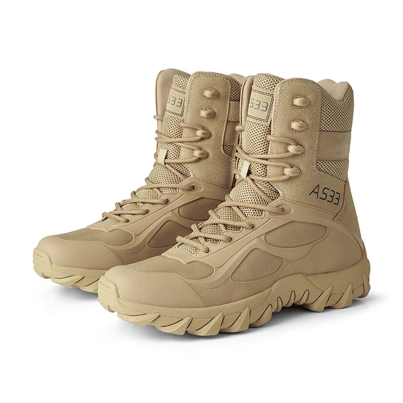Men High-top Hiking Shoes Outdoor Shoes Non-Slip Casual Trekking Boots Hiking Boot Lace Up Hunting Tactical Trekking Sneakers