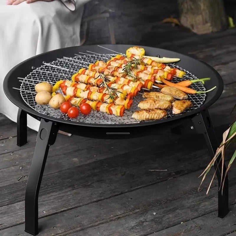 Outdoor Camping Cooking Wood Stove Household Removable Circular Grill Firewood Burner Travel Portable Camp Cooking Supplies