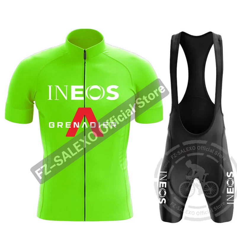 INEOS Cycling Set Men Summer Cycling Jerseys Set Short Sleeve Mountian Bike Clothing Racing Bicycle Clothes Ropa Ciclismo Hombre