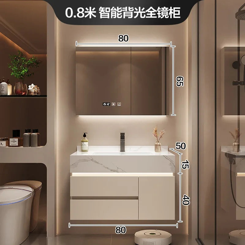 Partitions Storage Bathroom Cabinet Organizer Mirror Wall Shelves Accessories Toilet Cupboard Luxury Gabinete Home Furniture