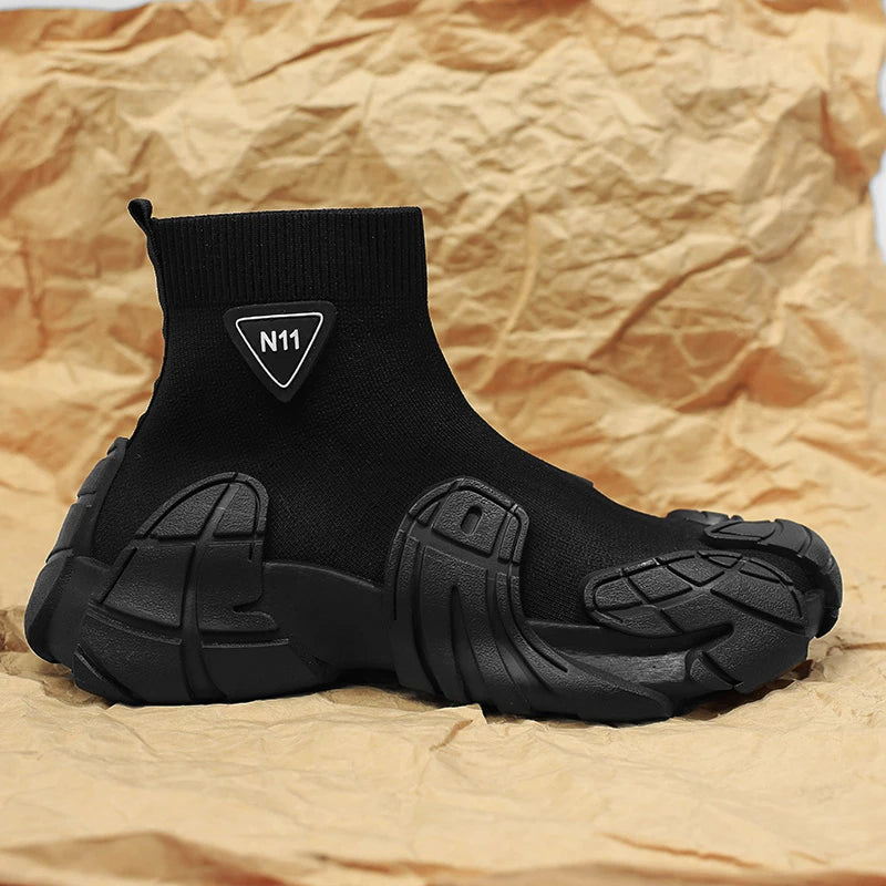 Outdoor Men Casual Boots Winter Designer Soft Sneakers Breathable Mens Socks Shoes Slip on Flat Lightweight Walking Sport Shoes