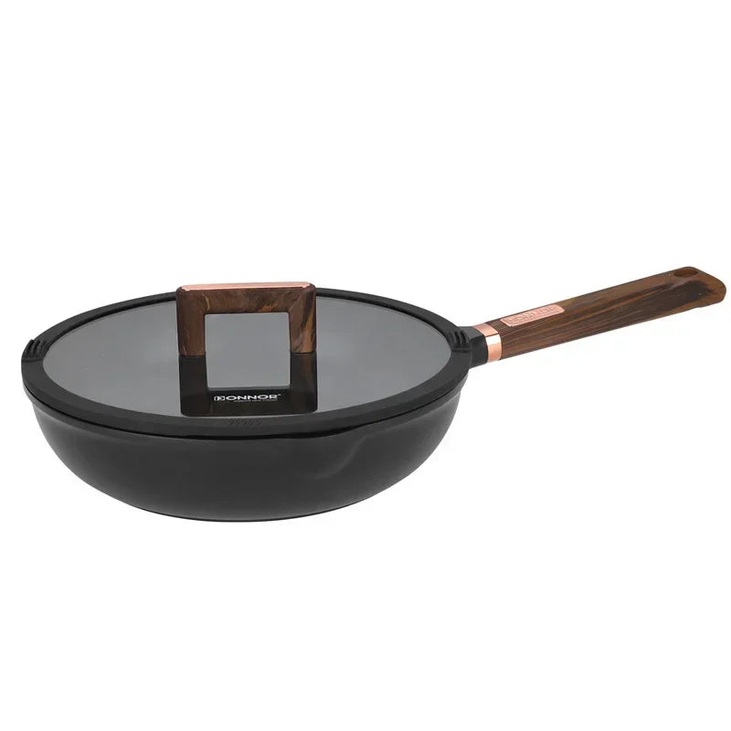 DONNOR Non-stick Frying Pan Soup Pot Wok Omelette Pans Cooking Pot Cookware for Gas Stove and Induction Cooker Home Accessories